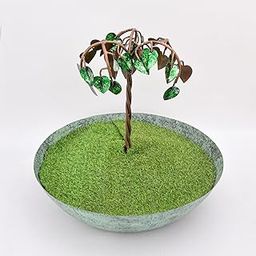 Aqua Water Fountains Enchanted Forest Tree-Inspired Metal Water Fountain | Indoor Decorative Water Feature | Serene Green Patina Bowl & Flame Copper Branches | Nature-Inspired Home Decor Fountain-picture-5