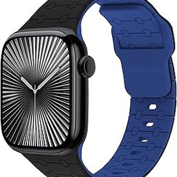 Fullmosa Sport Silicone Band Compatible with Apple Watch Strap 49mm 46mm 45mm 44mm 42mm(Series 3 2 1)[Watch NOT Included],Soft Band for iWatch Ultra 2/1 SE2 SE Series 10 9 8 7 6 5 4 3 2 1,Black Bule-image-25