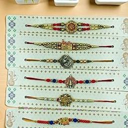 GADINFASHION™ Handmade Desginer Rakhi, Rakhi Combo For Brother/Bhai With Roli Chawal Pack-06, Color_Multi-image-91
