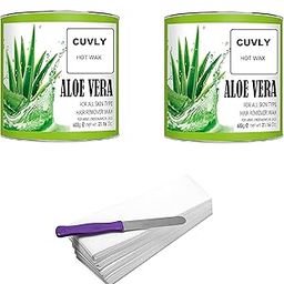CUVLY® Wax Waxing Hair Removal Hot Wax Kit,Aloe Vera 600g + Aloe Vera Wax 600g + strip 70pcs + knife Wax Combo Kit (Pack of 4) (Aloe Vera Wax & Aloe Vera Wax)-image-15