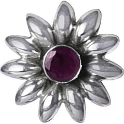 92.5 Sterling Silver Designer Flower Nose Pin with Precious Stones for Women and Girls Stylish. Gift for Wife Sister Friend Mother Bahbhi-15