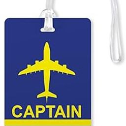 100yellow® Captain Printed Luggage Tags, Bag Tag Travel Id Labels Tag for Baggage Suitcases Bags with Silicon|Blue-picture-19