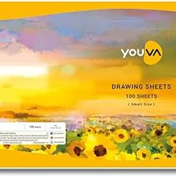Navneet Youva | Drawing Sheets/Drawing Paper for students and budding artists | Small Size 21 cm x 29.7 cm | 100 Sheets | Plain-0