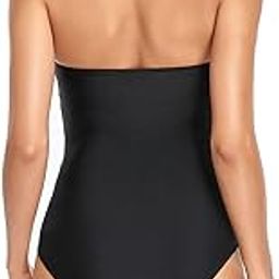 Ubervia One Piece Swimsuit, Push Up Bathing Suit Pure Color Bodycon Breathable for Women for Swimming Pool (M) Black-image-5