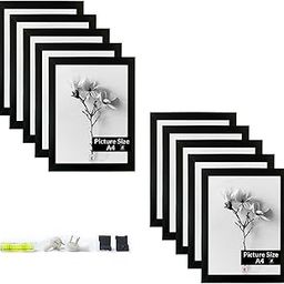 Art Street A4 Size Certificate, Document Photo frames Set Of 10 For Home Decoration, Living Room, Office Decoration (Black, Size: 8" x 12")-22