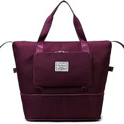 Nylon 40 Cm Travel Duffel Bag, Expandable Folding Travel Bag for Women, Lightweight Waterproof Carry Overnight Luggage Bag for Travel (40 x 23 x 45 Cm) (Fuchsia)-image-73