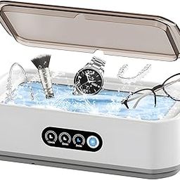 Ultrasonic Jewelry Cleaner,50kHz Professional Chargeable Ultrasonic Cleaner with 3 Time Modes,650ML(23oz) Touch Control Jewelry Cleaner Ultrasonic Machine for Ring, Glasses,Watch Strap, Dentures-image-49