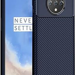 TheGiftKart Rugged Carbon Fibre TPU Armor Back Cover Case for OnePlus 7T (Blue)-picture-19