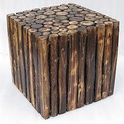 SMARTS COLLECTION Bamboo Square Side Table | Perfect for Living Room or Bedroom Furniture Bamboo Construction | Brown-image-21