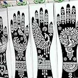 Glamyou Full Hand Mehndi Stencil Design Full Hand Set | Henna Tattoo Stencil for Women, Girls and Kids | Easy to use in just 4 Steps | Mehandi Sticker Sr.no-89821-image-12