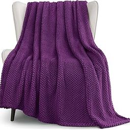 Whale Flotilla Extra Large Fuzzy Fleece Throw Blanket for Couch, 50x70 Inch Fluffy Warm Soft Jacquard Blankets for All Season, Lightweight and Cozy, Purple-image-31