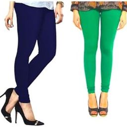 Women's Cotton Solid Slim Fit Full Length Leggings (Combo Pack of 3) Leaf Green, Lemon Yellow & Red (Leg_421_2XL_-image-114