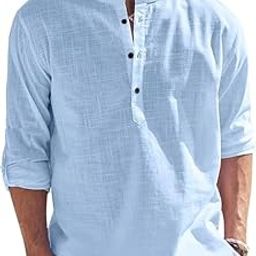 Men's Cotton Linen Blend Short Kurta Textured Casual Full Sleeves Shirt - Casual Ethnic Wear-image-25