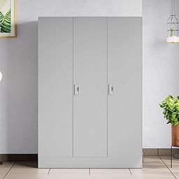 Almirah Slimline 3-Door Plywood Wardrobe with 7 Shelves, 1 Locker, Royal Ivory, 1-Year Warranty-picture-16