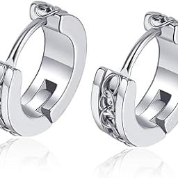 Silver Plated Hoop Huggie Earrings Stylish Design Fashion Jewellery for Men & Women (PX9E70)-image-54