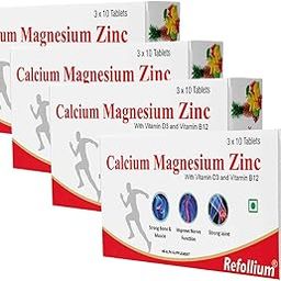 Calcium Magnesium & Zinc Tablets with Vitamin D3, Vitamin B 12,Calcium Supplement for Women and Men, For Bone Health & Joint Support,-3