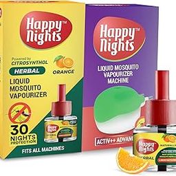 Happy Nights Mosquito Repellent Vaporizer, Indoor Mosquito Liquid Repellent, 45Ml Repellent (Orange, Pack of 1 Refill plus 1 machine)-picture-9