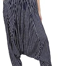Mens Womens Stripe Rayon Baggy Hippie Boho Aladdin Yoga Harem Pants-image-77