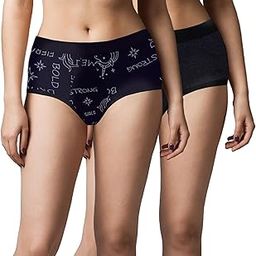 Essentials Women Period Panties Medium to Heavy Flow No Pad Required Anti Microbial, Absorbent Menstrual Underwear, Easy to Wash, Leak-Proof, Reusable Briefs, Printed & Solid Panty_2 Pieces-picture-21