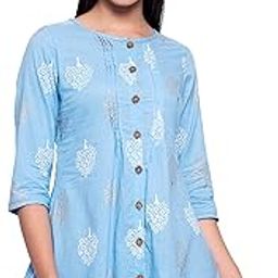 Women's Cotton Printed Straight Regular Fit Top-image-33