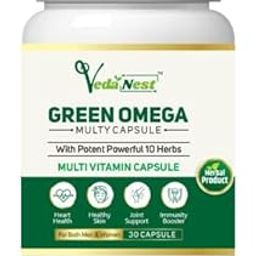 Vedanest Green Omega 500Mg, Multivitamin Capsule, Ashwagandha, Kulthi, Amla, Alsi, Ginseng, (30 Capsules)-image-36