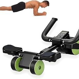 NISHIV New Three Wheel AB Roller with Elbow Support Adjustable Automatic Rebound Abdominal Wheel Roller for Core Work out Fitness for Home gym Equipment for Women Men (Multi color)-16