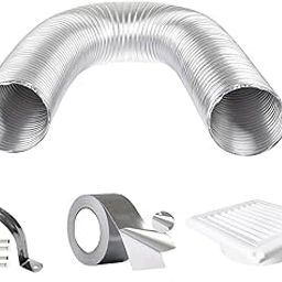 ARDNIB 6"/150mm Flexible Aluminum Duct Pipe for Kitchen Chimney | Expands to 6 ft. | Complete Installation Kit with Free PP Louver, 2m Tape, and Clamp | Fits Various Chimney Brands-image-8