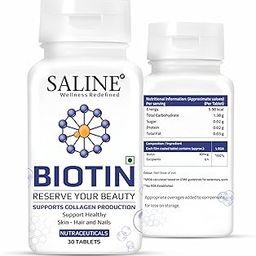 SALINE Biotin Tablets | Supports Hair, Skin & Nail Care | For Men & Women | (Pack Of 1)-18