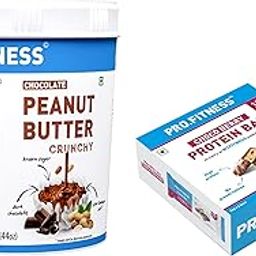 MyFitness Peanut Butter & PRO.FITNESS Protein Bar | Pre-Post Workout Combo | 23g Protein Crunchy Chocolate Spread & 11g Protein Bars, Choco Berry | Cholesterol Free | No Trans Fat | 1.25Kg + (34g x 6)-image-58