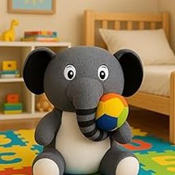 SWARAH COLLECTIONS Soft Elephant Plush Toy with Colorful Ball – Cute Stuffed Animal for Kids, Baby Room Decor, Educational Gift for Toddlers, Nursery Playroom Toy 25cm-image-68
