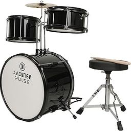 Kadence 13 Inch 3-Piece Kids/Junior Drum Set/Beginner (Standard) /Kids Musical Toys, Musical Instrument, Black-image-82