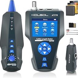 Network Cable Tester LCD Network Tester AT278 Multi-Functional Wire Tracker for RJ45, RJ11, BNC, Metal Cable, PING/POE-12