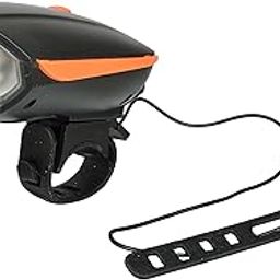 Dark Horse® Bicycle USB 3 Mode LED 250 LM Front Light & 5 Sound 140 db Loud Horn (Orange)-4