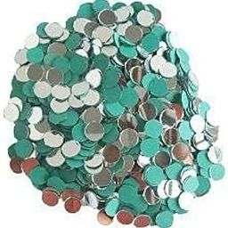 Looks Like Round Mirror Mosaic Tiles, Silver and Green, 100 Pieces, 2 cm Diameter, Decorative Craft Supplies-image-43