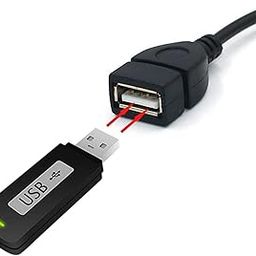 CALANDIS Black 3.5mm Male Audio AUX to USB Female OTG Converter Adapter Cable-12