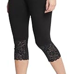 Girls Lace Capri Leggings for Women | PlusSize Stylish Net Capri for Girls, Yoga Cropped Leggings Lightweight, Tights Leggings-image-78