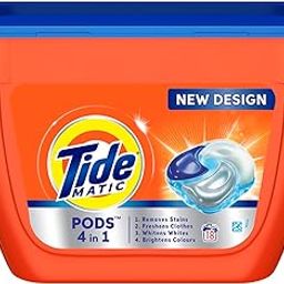 Tide Matic 4in1 PODs Detergent Pack 18 ct -for Top & Front load washing machine only-18