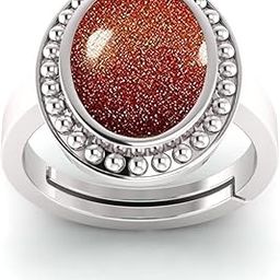 Certified Natural 6.25 Ratti 5.00 Carat Sunstone Sunsitara Silver Plated Ring Panchdhatu Adjustable Ring for Men and Women-image-51