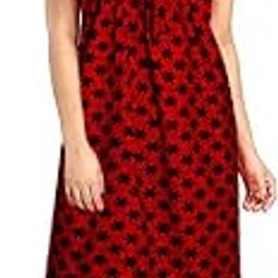 Women's Half Sleeves Full-Length Pure Cotton Printed Long Maxi Sleepwear Nightsuit/Nightdress Pack of 1-image-97