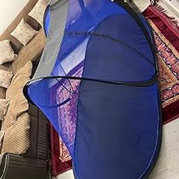 ZOTOFLY Polyester Adult Mosquito Net for Single Bed Size (7ft) Foldable :: One Side Zip (Black)-68