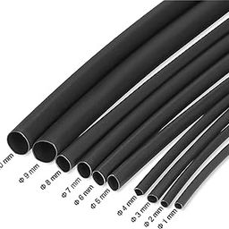JUKR Polyolefin Heat Shrink Wrap Insulation Tube 1 mm, 2 mm, 3 mm, 4 mm, 5 mm, 6 mm, 7 mm, 8 mm, 9 mm, 10 mm Repair Mobile Phone Charger Cables, DIY Student Projects, Electrical Wires - Each 4 Meter-20