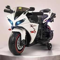 Baybee R7 Baby Battery Operated Bike for Kids with Foot Accelerator & Music | Rechargeable Ride on Toy Bike with LED Light | Baby Electric Bike for Kids to Drive 1 to 3 Years (White)-image-11