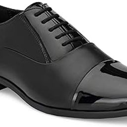 Men's Formal Shoes Round Toe with Textured TPR Sole/Comfortable Cushioned Footbed with Wrinkle Free Upper Shoes for Office, Party and Wedding/Comfortable Oxford Shoe - 7 (Black)-image-39
