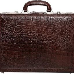 Genuine Leather Briefcase for Mens Office Laptop Compartment Expandable Features High-Security Combo Number Lock Briefcase Bag for Men Brown Color-image-96