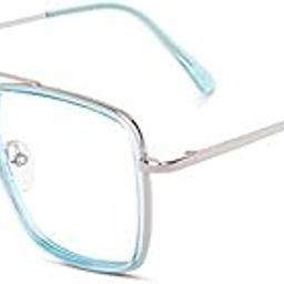 Dervin Blue Light Blocking Blue Cut Zero Power anti-glare Retro Square Eyeglasses, Frame for Eye Protection from UV by Computer/Tablet/Mobile/Laptop-image-64