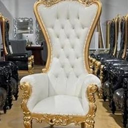 SOUL CRAFT Wooden Royal Wedding Chair Pure Wood // Wood Wedding, Wooden Maharaja Chair (White and Gold)-image-30