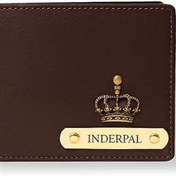 Men's Vegan Leather Personalized Customised Print Wallet with Customized Name | Customizable with Name | Birthday Gift for Him (Vegan Wallet), Brown-image-22