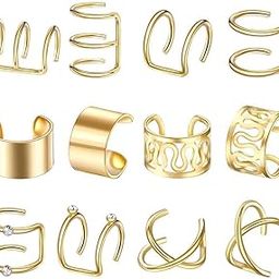 Stainless Steel Ear Cuff Helix Ear Clip On Wrap Earrings Unisex Golden-image-38