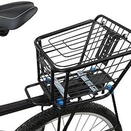 UJEAVETTE Rear Bike Basket Versatile Accessories Black for Electric Bike Travel Riding-image-81
