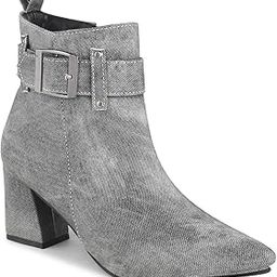 Black Denim Block Heel Boots-picture-11
